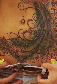 ομορφιά γεμάτη από πανέμορφο μοτίβο τατουάζ φτερό Phoenix Daquan 28947 - σέξι ομορφιά belly phoenix κρανίο τατουάζ