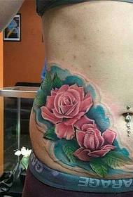 slika seksi ženskog trbuha dobrog izgleda ruža tetovaža slika