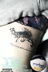 abdomen flower tattoo pattern
