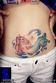 Abdomen color mermaid tattoo picture