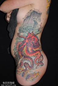 painted surf octopus tattoo pattern