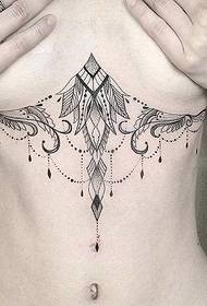 a variety of women's sternum abdomen on the beautiful and delicate decorative style tattoo pattern