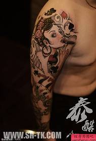 male arm beauty poker flower arm tattoo pattern