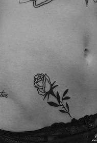 a simple line of a rose tattoo tattoo