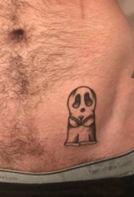 skull tattoo male abdomen black gray tattoo skull tattoo picture