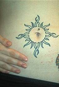 abdomen hanging sun totem tattoo pattern