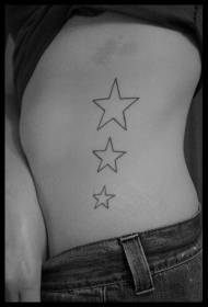 waist simple five-pointed star tattoo pattern