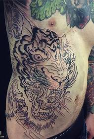 abdominal line tiger tattoo pattern