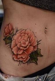 kobiety moda brzuch ładny wzór róży tatuaż, aby cieszyć się obrazem