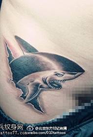 karın köpekbalığı dövme deseni