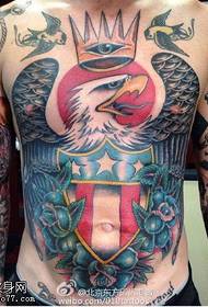 Exquise adelaar kroon tattoo patroon