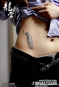 fresh simple feather tattoo pattern