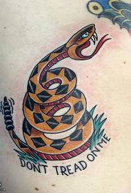 un patrón de tatuaxe de serpe do abdome