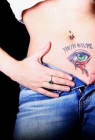 abdomen bleeding blue eye tattoo pattern