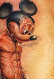 abdominal muscle Mickey tattoo pattern