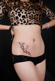 လှပသော belly လှပသောလိပ်ပြာစပျစ်ပင်၏ tattoo ပုံစံရုပ်ပုံ