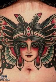 abdomen butterfly queen tattoo pattern