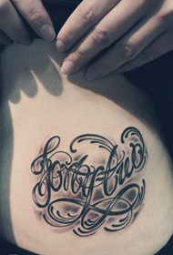 žena břicho květ tělo Slovo tetování funguje
