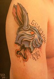 a colorful rabbit letter tattoo pattern