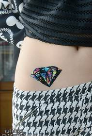 цветен модел с диамант татуировка