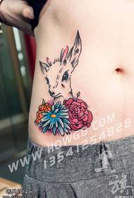 Covering scarred goat flowers tattoo pattern