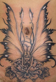 patrón de tatuaxe de elfo de anxo da barriga