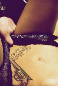 European girls belly pistol wild tattoo