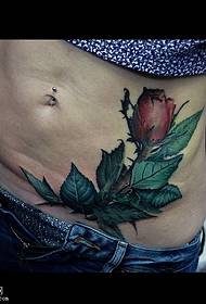 tiyan ng isang nakatagong rosas na pattern ng tattoo 29211 - Abdominal English Chest Fashion Tattoo Pattern