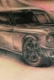 Abdominal Black Grey Style Car Tattoo Pattern
