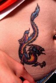 abdomen colored dragon tattoo pattern