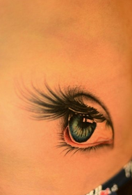 Patrón de tatuaje de ojo de color abdominal