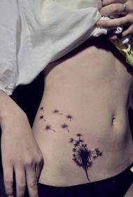 abdominal beautiful personality dandelion tattoo pattern picture