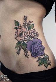 Abdomen thorn flower tattoo pattern
