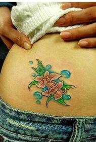 beauty belly color flower tattoo pattern picture