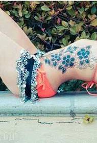 belly flower tattoo pattern