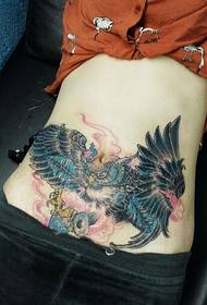 wzór tatuażu kolor orła brzuch