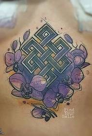 abrazivna tinte orhideja tetovaža uzorak 29167 - Abdomen akvarel totem tetovaža uzorak