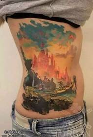 klasična akvarela dober vzorec tatoo na pogled