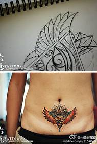abdominal double-winged watercolor 熠 熠 eye tattoo design