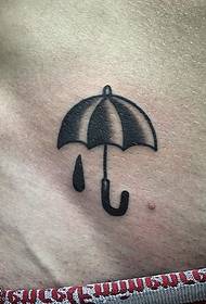 abdomen small umbrella tattoo pattern