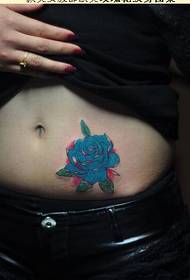 beauty belly fashion good-looking rose tattoo pattern picture
