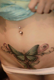 убавина стомакот шема на тетоважа со пеперутка