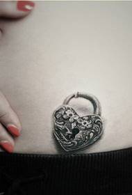 personality fashion beauty belly beautiful love lock tattoo pattern picture