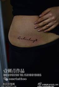 Uzorak tetovaže malog karaktera na trbuhu