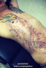 Spiritual squid lotus tattoo pattern