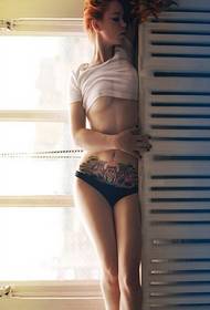 European beauty sexy glamorous belly tattoo picture picture
