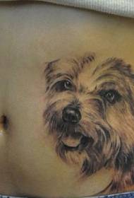 pattern di tatuaggi di panza: mudellu di tatuatu di cucciolo di panza