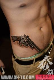 boys belly popular classic pistol tattoo pattern