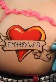 hip módne osobnosť červené srdce tetovanie