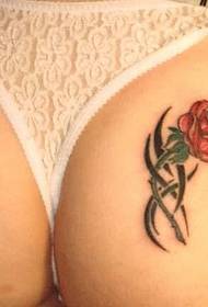 hip rose tattoo Pattern